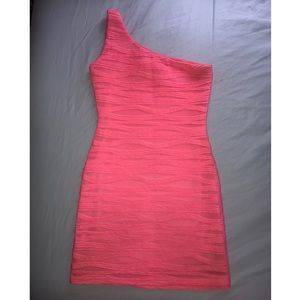 Pink one-shoulder dress